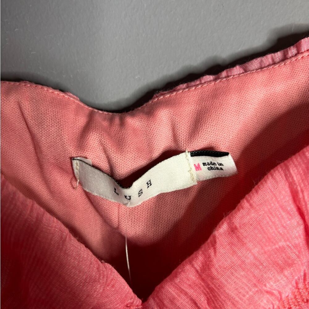 Lush Pink Short Puff Sleeve Maxi Dress Sweetheart Neckline Size Medium - Picture 5 of 7